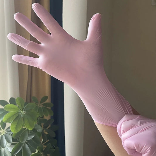 100/50/20PCS Light Pink Disposable Nitrile Gloves 