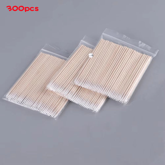 100/300/500Pcs Wood Swab Nails Cleaning Sticks 10Cm